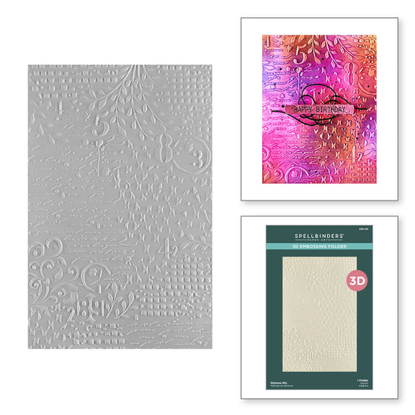 Distress Mix 3D Embossing Folder