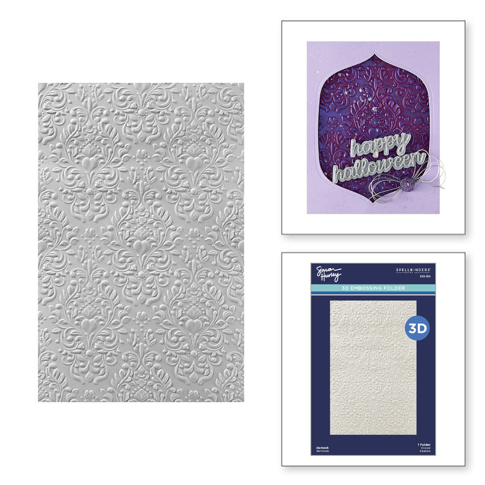 Damask 3D Embossing Folder by Simon Hurley