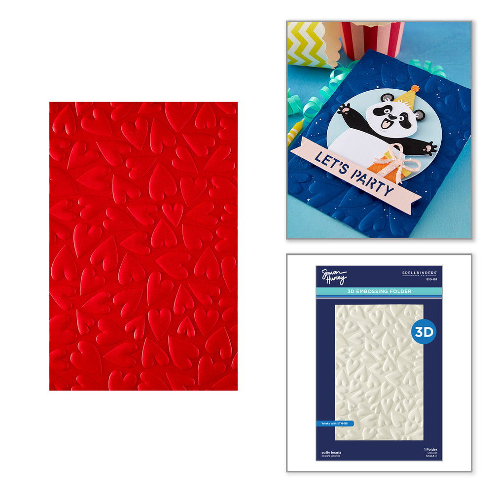 Puffy Hearts 3D Embossing Folder by Simon Hurley