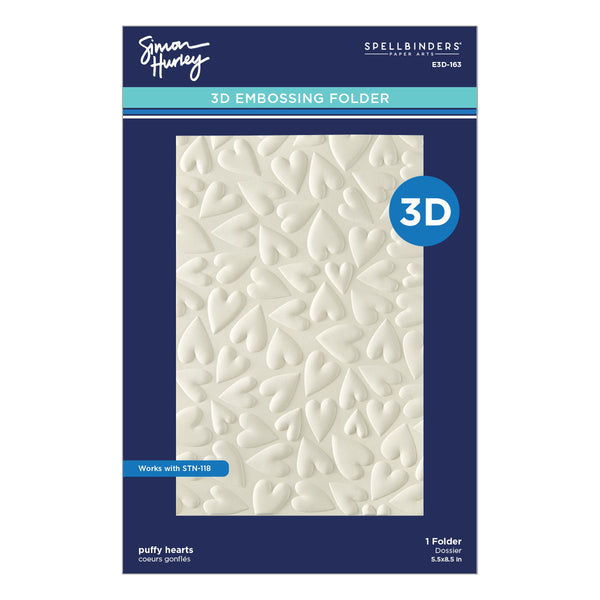 Puffy Hearts 3D Embossing Folder by Simon Hurley