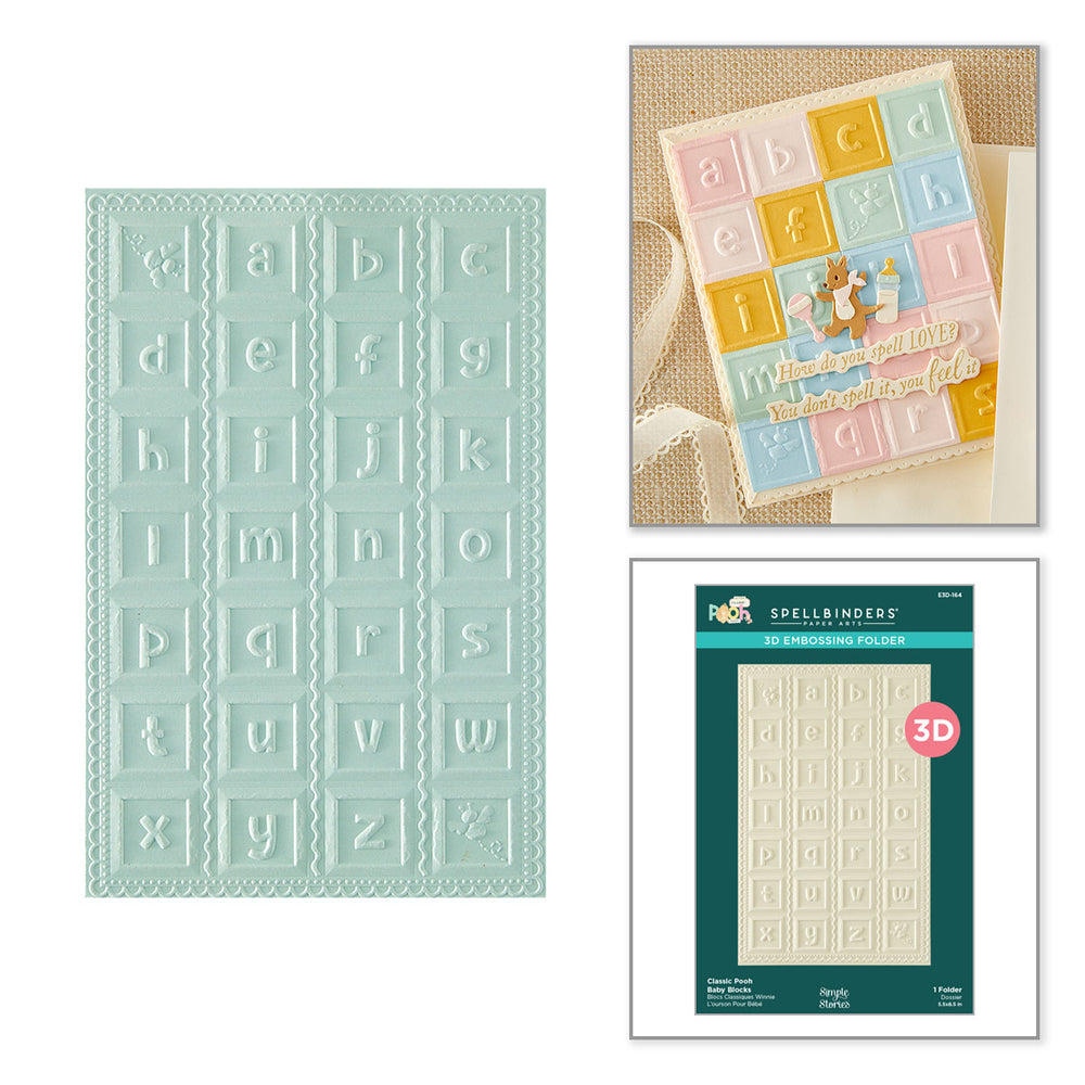 Classic Pooh Baby Blocks 3D Embossing Folder with Simple Stories