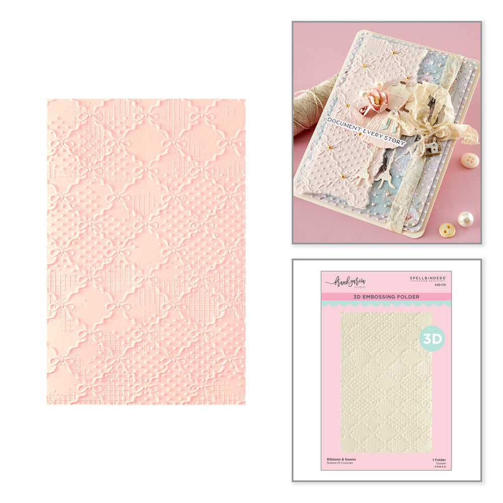 Ribbons & Seams 3D Embossing Folder by Frank Garcia