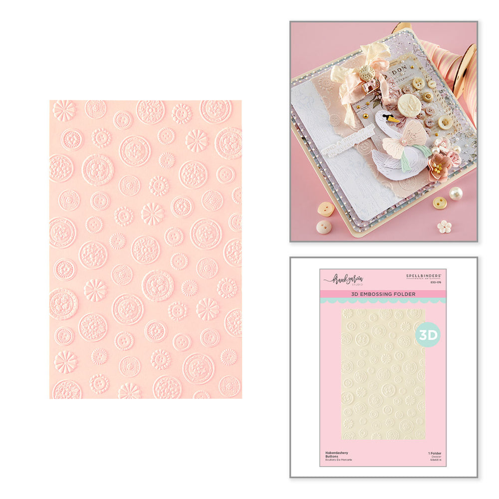 Haberdashery Buttons 3D Embossing Folder by Frank Garcia