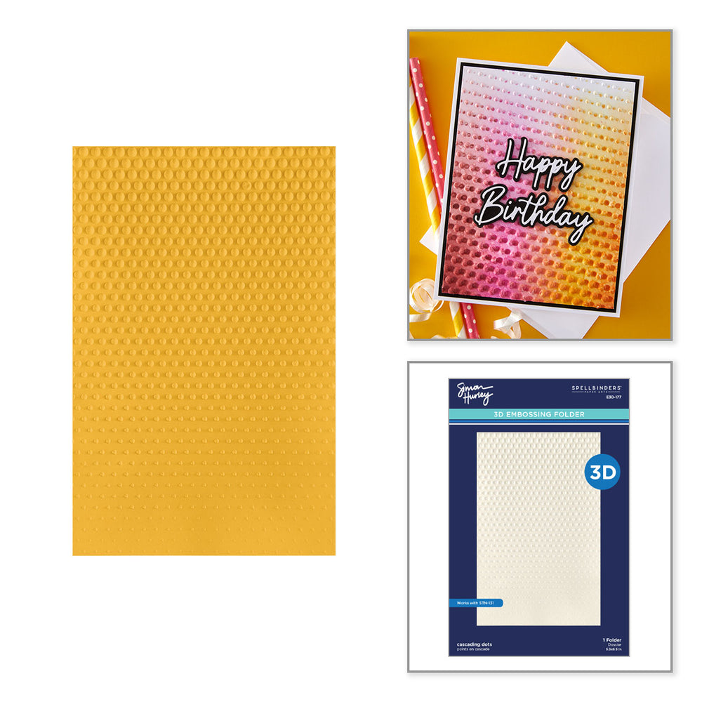 Cascading Dots 3D Embossing Folder by Simon Hurley