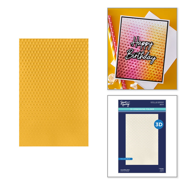 Cascading Dots 3D Embossing Folder by Simon Hurley