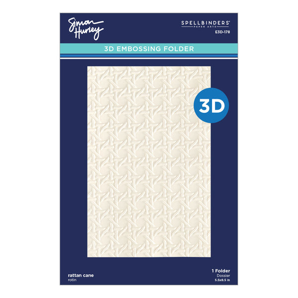 Rattan Cane 3D Embossing Folder by Simon Hurley