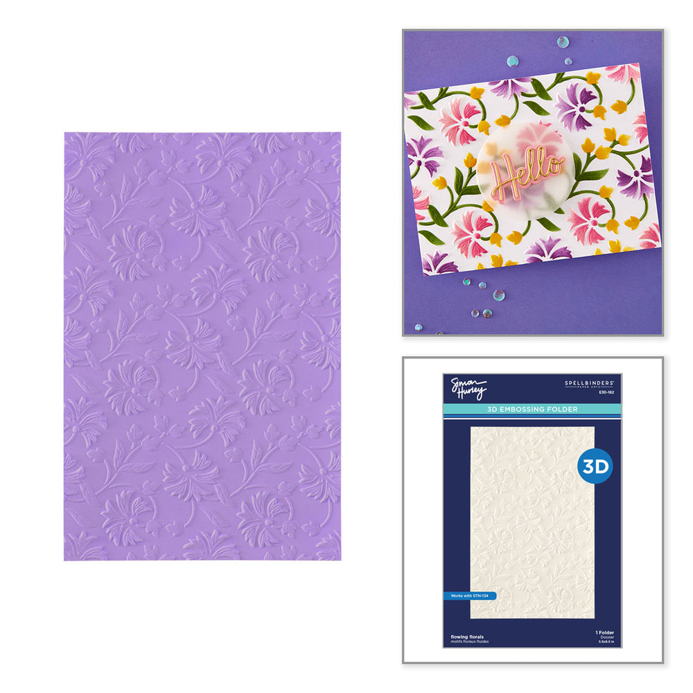 Flowing Florals 3D Embossing Folder by Simon Hurley