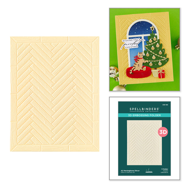 A2 Herringbone Decor 3D Embossing Folder by Yana Smakula