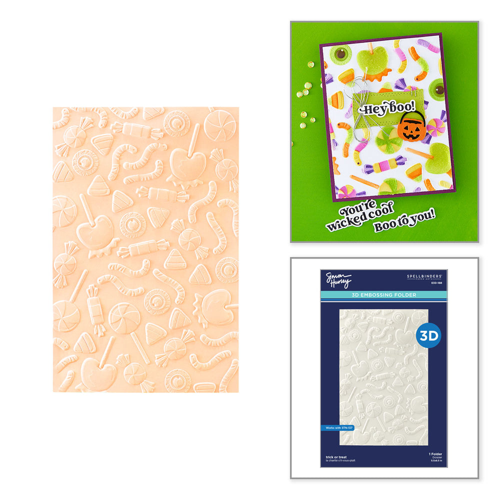 Trick or Treat 3D Embossing Folder by Simon Hurley