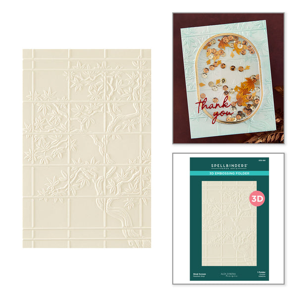 Shoji Screen3D Embossing Folder by Alex Syberia
