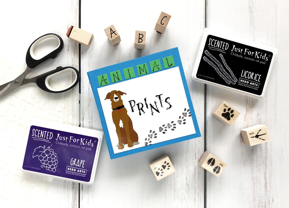 Hero Arts Animal Prints Wood Ink 'n Stamp Set