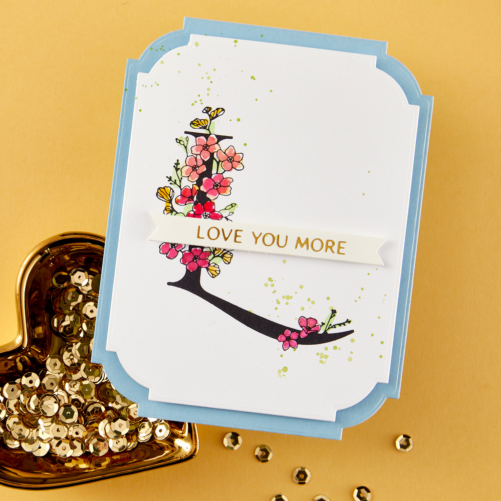 Floral L and Sentiment Press Plate from the Every Occasion Floral Alphabet Collection