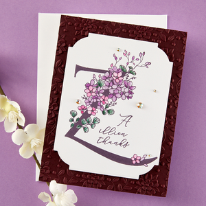 Floral Z and Sentiment Press Plate from the Every Occasion Floral Alphabet Collection