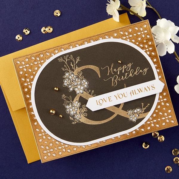 Floral & and Sentiment Press + Foil Plate