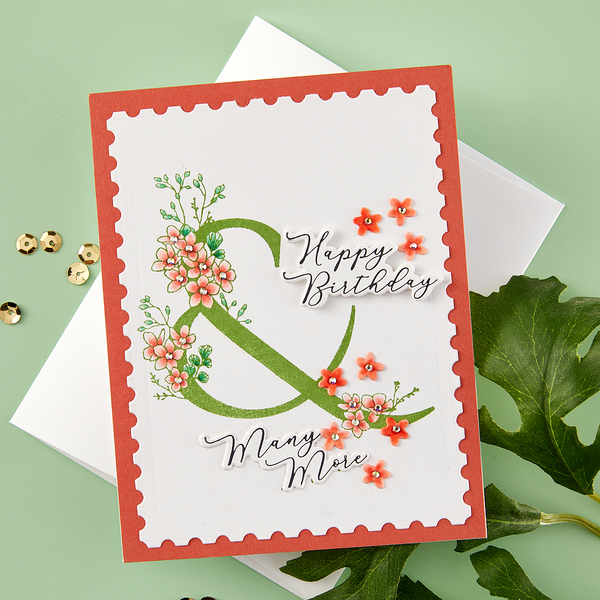 Floral & and Sentiment Press + Foil Plate