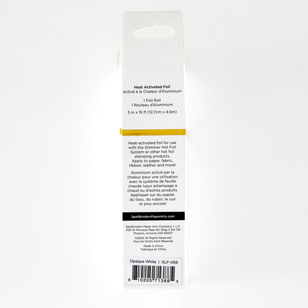 Glimmer Hot Foil Roll - Opaque White - 9/23 Consumer Launch