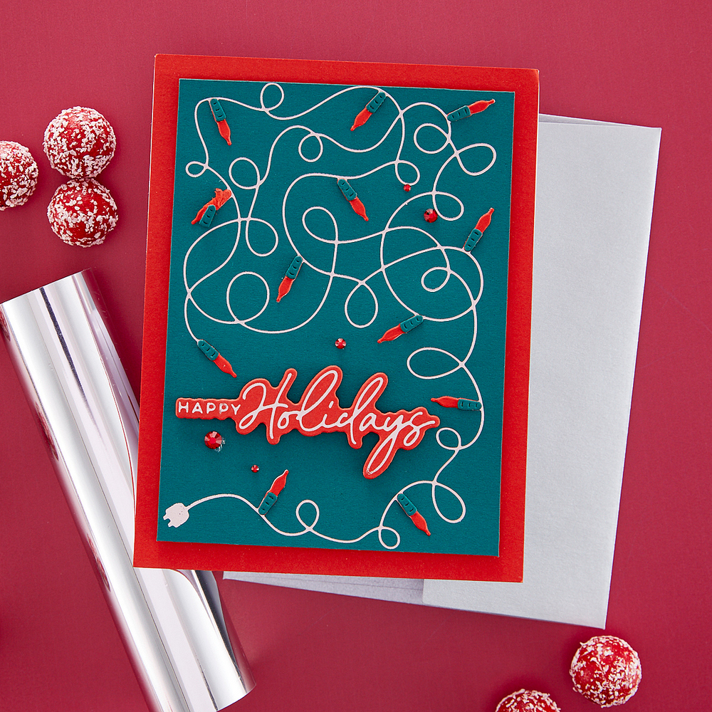 A Merry Little Christmas Sentiments Glimmer Hot Foil Plate & Die Set from the De-Light-Ful Christmas Collection by Yana Smakula