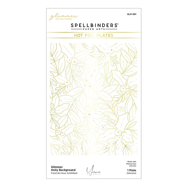 Glimmer Holly Background Hot Foil Plate from the De-Light-Ful Christmas Collection by Yana Smakula