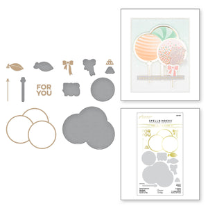 Party Balloons Bouquet Glimmer Hot Foil Plate & Die Set from the Itâ€™s My Party Collection by Carissa Wiley