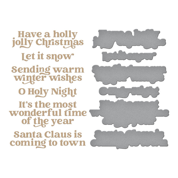 Wonderful Winter Sentiments Glimmer Hot Foil Plate & Die Set from the Simon's Snow Globes Collection by Simon Hurley