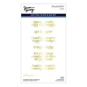 Wonderful Winter Sentiments Glimmer Hot Foil Plate & Die Set from the Simon's Snow Globes Collection by Simon Hurley
