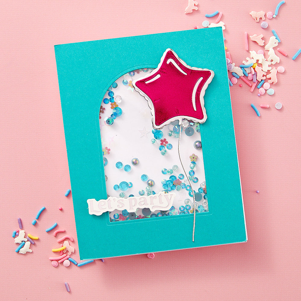 Birthday Sentiments Glimmer Hot Foil Plate & Die Set from the Birthday Bash Collection by Simon Hurley