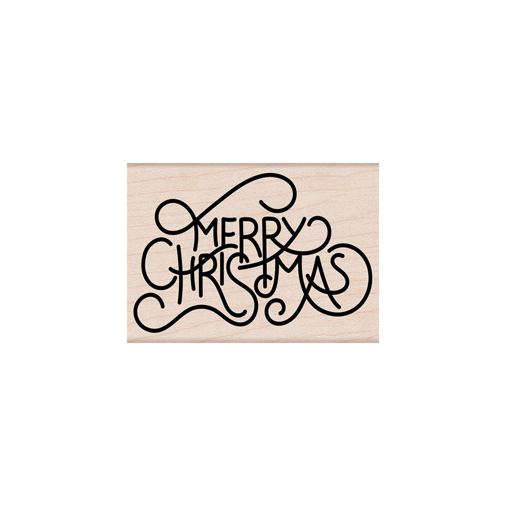 Hero Arts Flowy Merry Christmas Wood Stamps