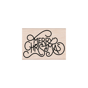 Hero Arts Flowy Merry Christmas Wood Stamps