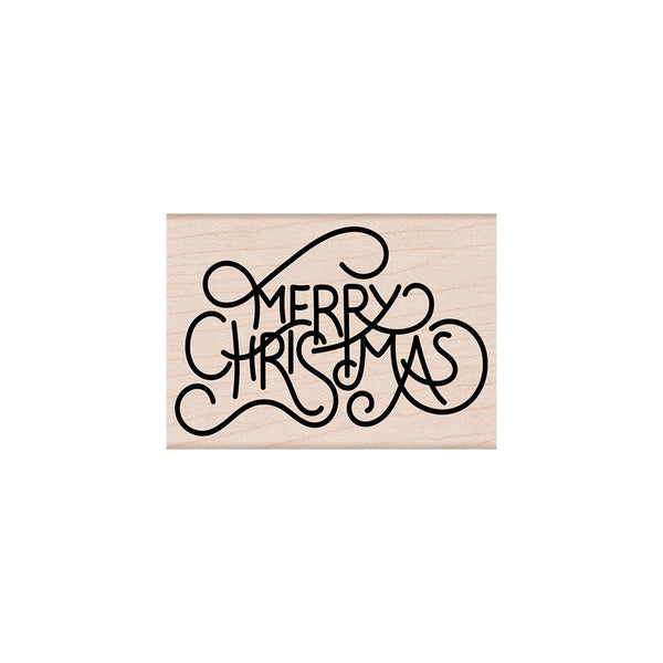 Hero Arts Flowy Merry Christmas Wood Stamps