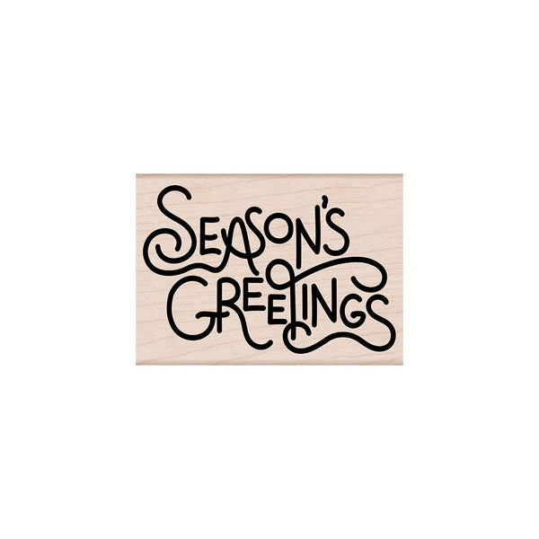 Hero Arts Flowy Season's Greetings Wood Stamps