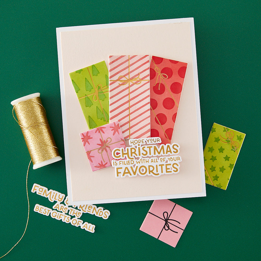 Hero Arts Here for the Presents Letterpress + Foil & Cut