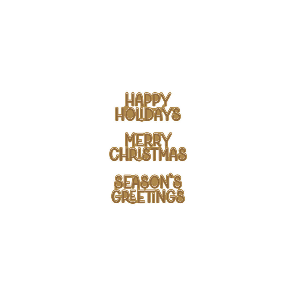 Hero Arts Three Holiday Messages Glimmer Hot Foil Plate
