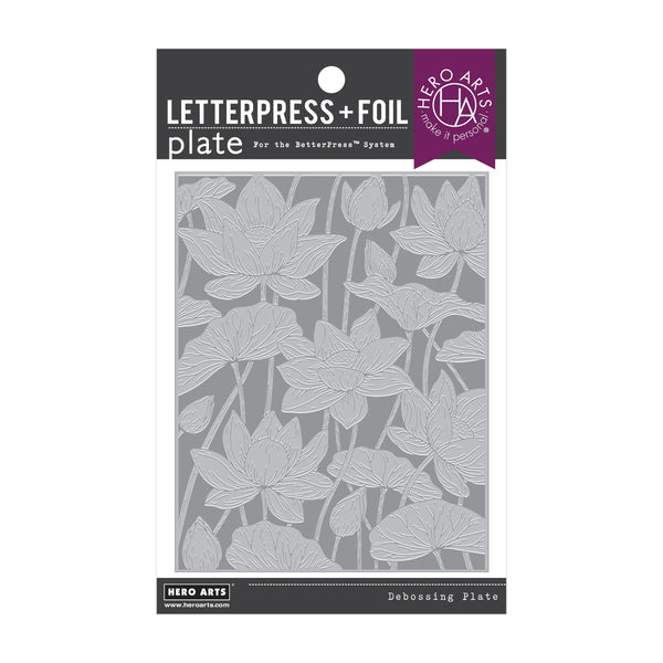 Hero Arts Lotus Field LetterPress + Foil Plate & Stencil Bundle