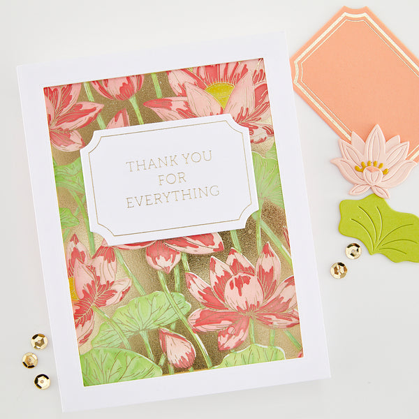 Hero Arts Lotus Field LetterPress + Foil Plate & Stencil Bundle