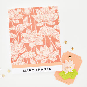 Hero Arts Lotus Field LetterPress + Foil Plate & Stencil Bundle