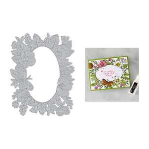 Hero Arts Floral Frame Letterpress + Foil Plate