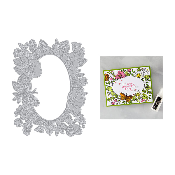Hero Arts Floral Frame Letterpress + Foil Plate
