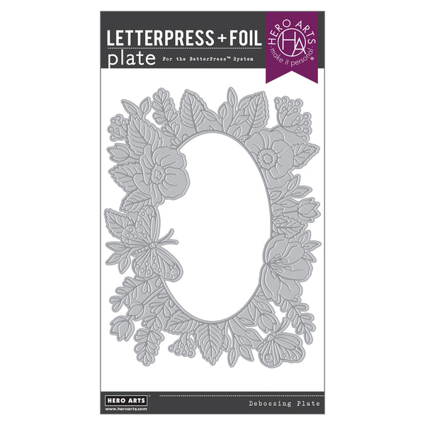 Hero Arts Floral Frame Letterpress + Foil Plate