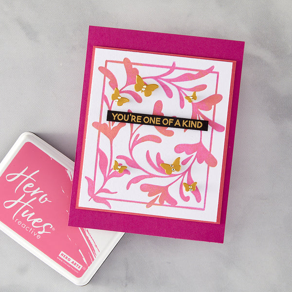 Hero Arts Decorative Floral Letterpress + Foil Plate
