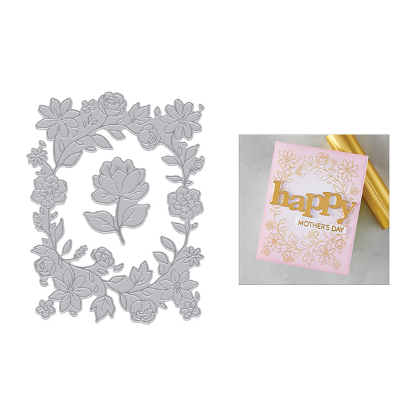 Hero Arts Floral Border Letterpress + Foil Plate