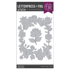 Hero Arts Floral Border Letterpress + Foil Plate