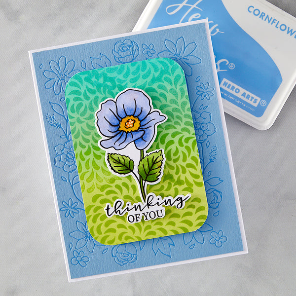 Hero Arts Floral Border Letterpress + Foil Plate
