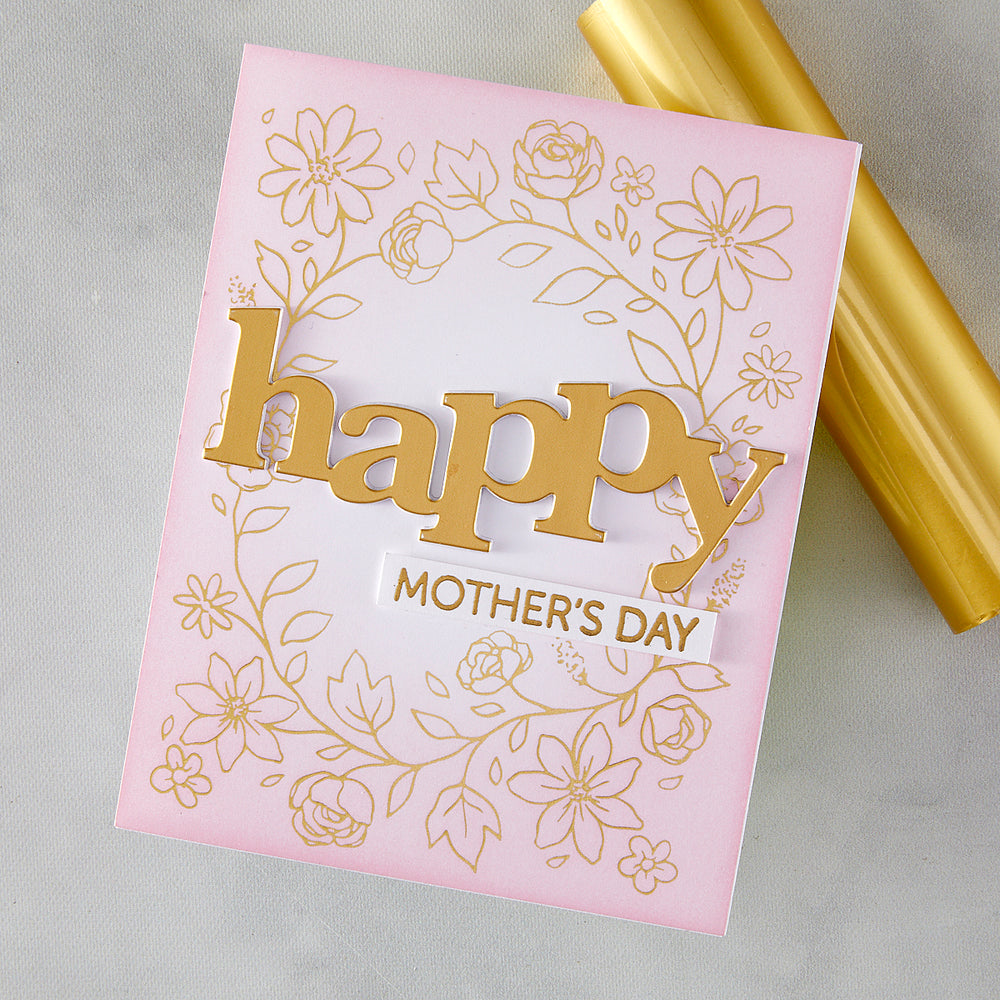 Hero Arts Floral Border Letterpress + Foil Plate