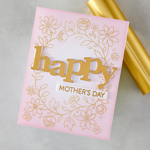Hero Arts Floral Border Letterpress + Foil Plate