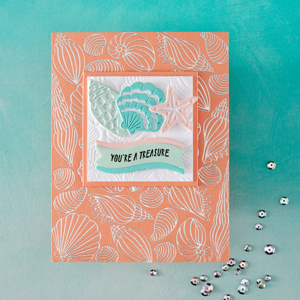 Hero Arts Scattered Shells Press + Foil Plate & Die Set