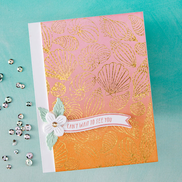 Hero Arts Scattered Shells Press + Foil Plate & Die Set