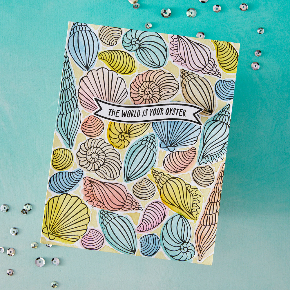 Hero Arts Scattered Shells Press + Foil Plate & Die Set