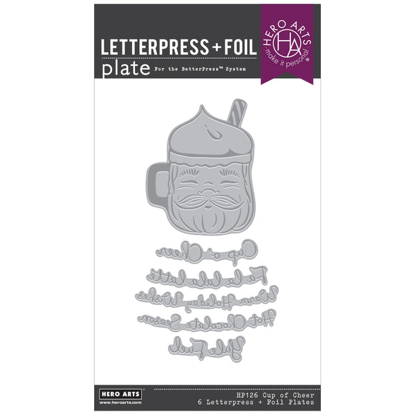Hero Arts Cup of Cheer Letterpress + Foil Plate