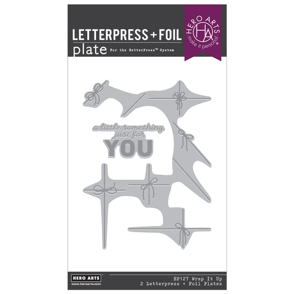 Hero Arts Wrap it Up Letterpress + Foil Plates with Placement Guide