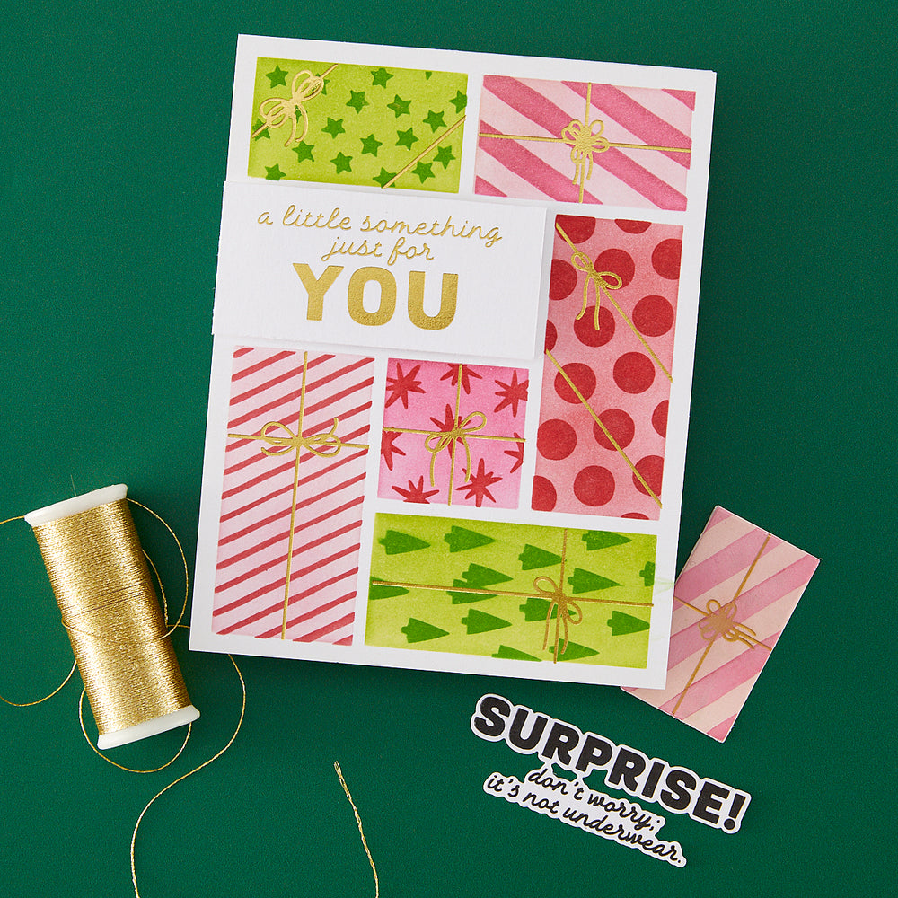 Hero Arts Wrap it Up Letterpress + Foil Plates with Placement Guide